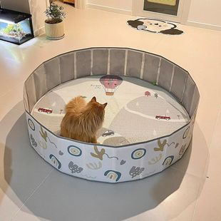 新年留守猫咪猫砂盆大号大容量加高防外溅开放式过年折叠猫厕所