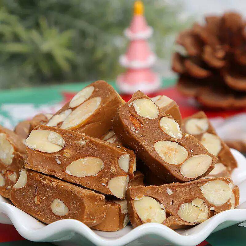 手工海盐巴旦木杏仁法式太妃糖扁桃仁坚果牛轧咖啡贵妃糖零食小吃