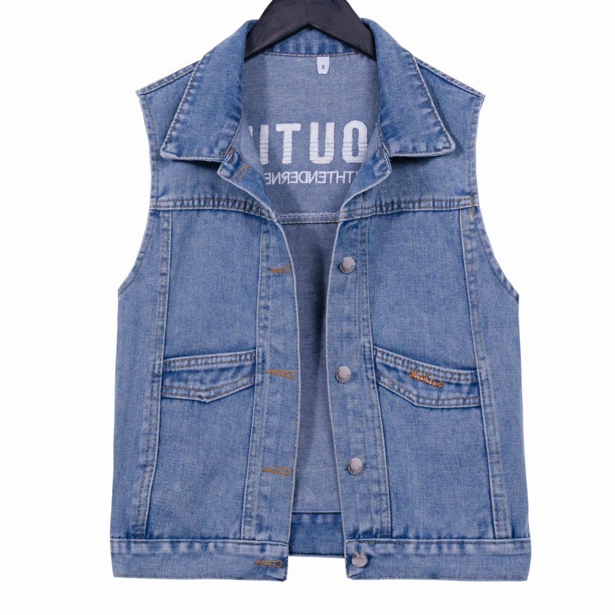 牛仔2024马甲夏秋季新款无袖短款网红百搭背心坎肩上衣马夹潮