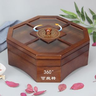 实木五格木质干果盒子创意分格带盖中式客厅结婚瓜子零食喜糖果盘