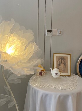 (成品)落地真丝欧根纱手工材料包落地摆件巨型花布艺小清新卧室