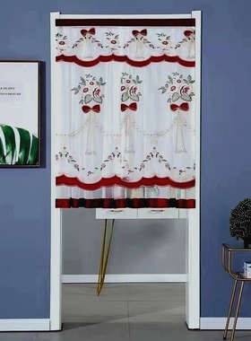 门帘防蚊虫魔术贴免打孔客厅卧室厨房透明通用蕾丝隔断帘静音纱帘