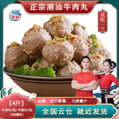 BESTHOME家好正宗潮汕牛肉丸牛筋丸Q弹爆汁250g*8包可试吃1包
