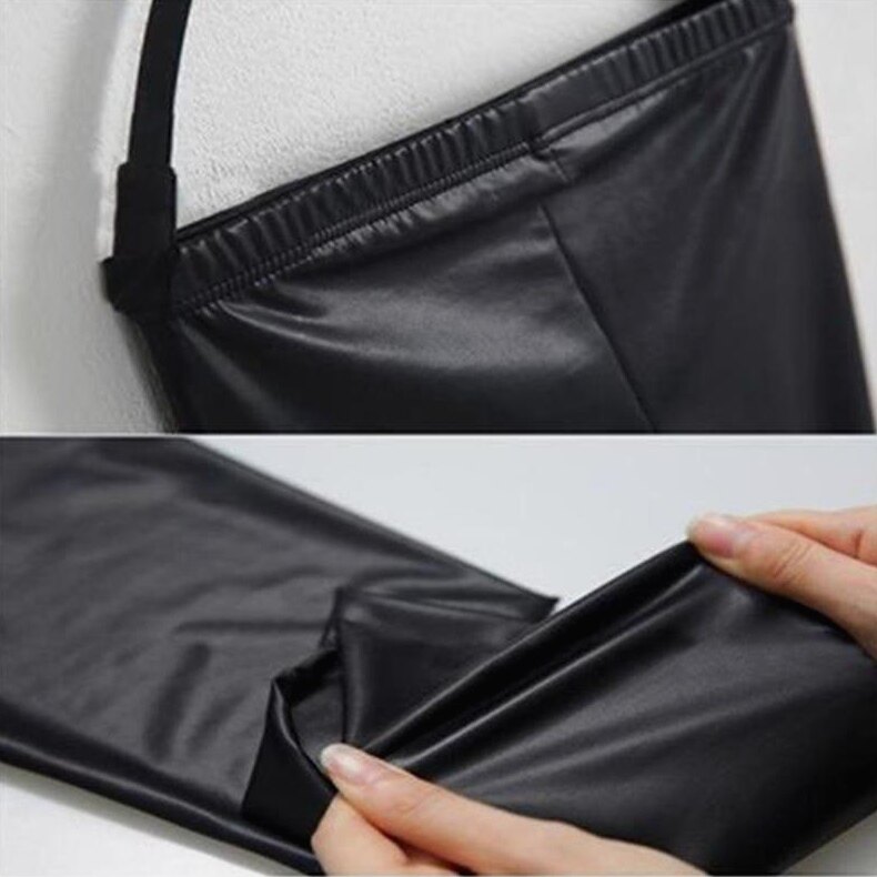 打底皮裤女外穿单裤春秋单层超薄款仿皮裤弹力紧身窄管裤不加绒