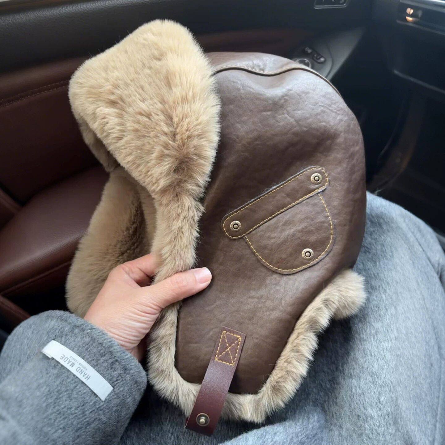 加绒护耳雷锋帽冬季保暖冬天电动车摩托车骑行帽子户外防风防寒