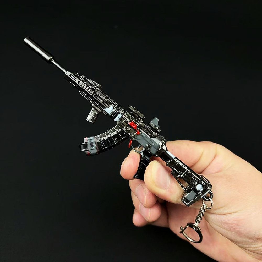 三角洲周边武器腾龙突击步枪合金摆件金属钥匙扣同款实物小枪玩具