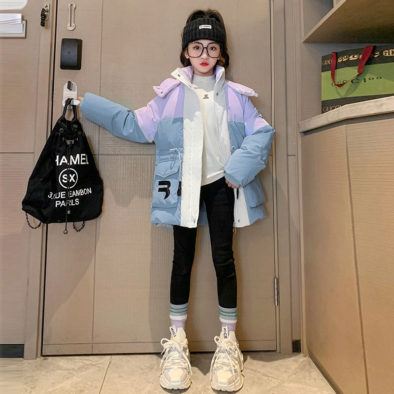 女童羽绒服2025新款爆款白鸭绒儿童免洗中大童加厚外套时髦冬装潮