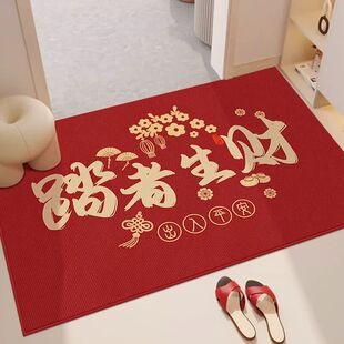 踏者生财红色仿剑麻入户门地垫2026年新款马年门口进门地毯可裁剪