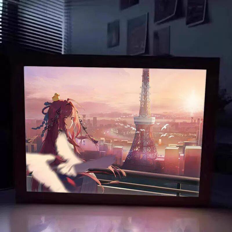 龙族绘梨衣路明非灯光画动漫周边创意装饰画摆台小夜灯送生日礼物