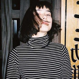 纯棉黑白条纹高领打底衫女春秋冬百搭长袖t恤洋气内搭堆堆领上衣