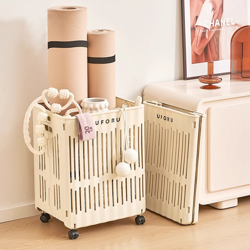 瑜伽垫收纳筐带轮家用运动用品整理神器健身器材置物架折叠收纳篮,收纳整理,运动器材收纳用具,淘宝优惠券,粉丝福利购,淘宝优惠卷