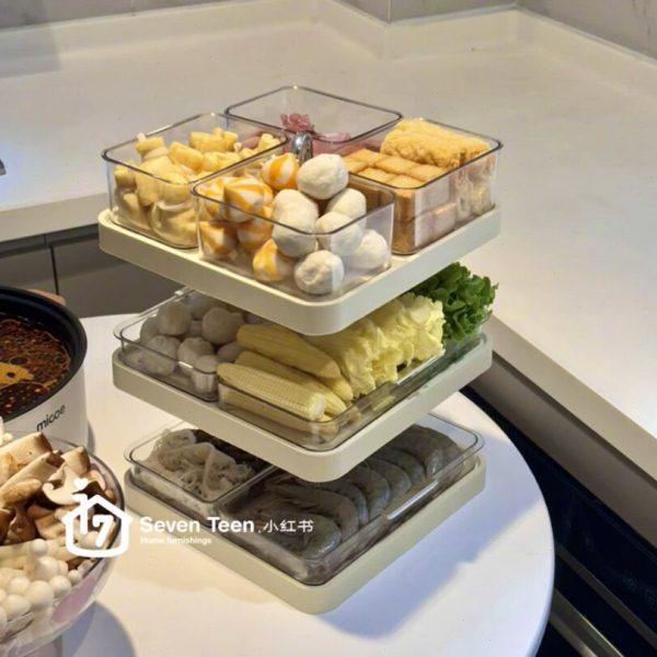 火锅配菜盘家用可旋转置物架托盘多层备菜分格盘厨房多功能菜盘子,厨房/烹饪用具,配菜/备菜盘,淘宝优惠券,粉丝福利购,淘宝优惠卷