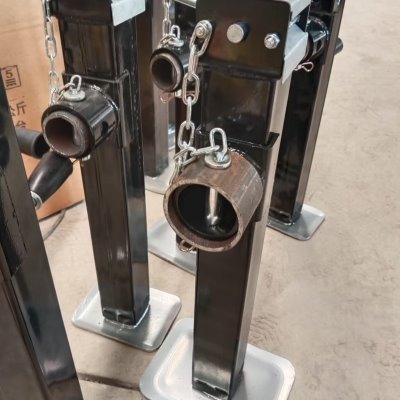 拖车千斤顶手摇式农用车农具支腿1吨2T3T牛腿加厚折叠拖拉机车梯