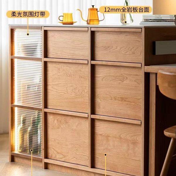 北欧实木吧台桌实木樱桃木岛台岩板家用餐厅收纳吧台储物餐边柜,住宅家具,岛台,淘宝优惠券,粉丝福利购,淘宝优惠卷