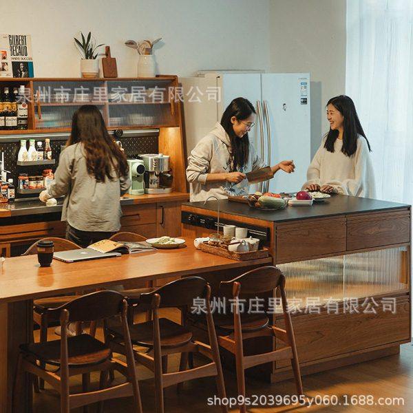 庄里围炉中岛台开放式厨房吧台餐桌一体柜餐厅实木岩板料理储物柜,住宅家具,岛台,淘宝优惠券,粉丝福利购,淘宝优惠卷