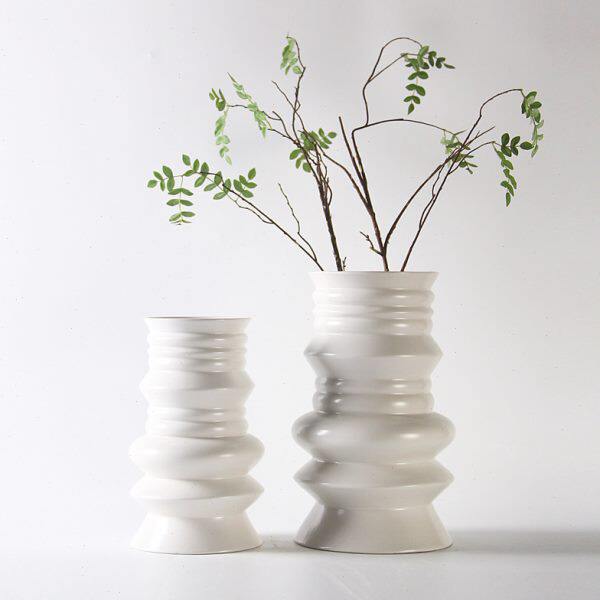 现代轻奢创意几何陶瓷花器插花酒店客厅玄关装饰花瓶样板间装饰品