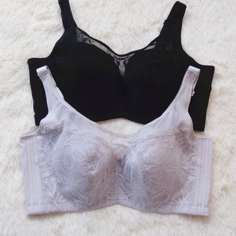 全罩杯大胸显小抹胸式收副乳内衣女 软钢圈上托防下垂文胸B C D E图片