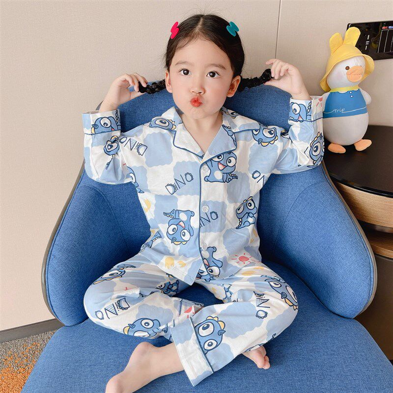 男童春秋季纯棉睡衣儿童卡通恐龙长袖家居服A类全棉薄款女童套装,童装/婴儿装/亲子装,家居服套装,淘宝优惠券,粉丝福利购,淘宝优惠卷