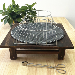 烧烤架火盆烤火炉实木家用户外冬季取暖炭盆铸铁网红庭院烤火碳盆