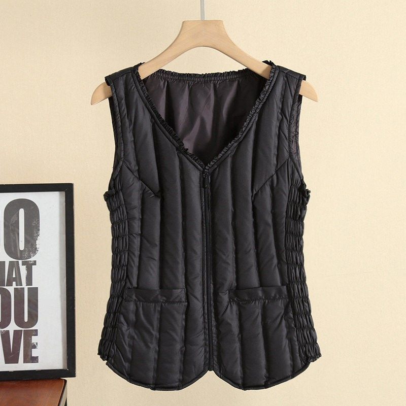 羽绒马甲女2024新款冬季轻薄保暖羽绒服内胆修身打底内搭短款背心,女装/女士精品,马夹,淘宝优惠券,粉丝福利购,淘宝优惠卷