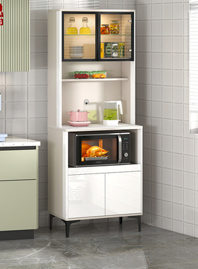 多功能岩板餐边柜现代简约厨房餐厅微波炉储物置物柜酒柜一体G185