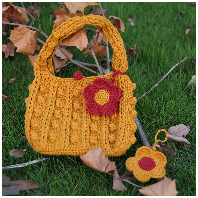 爆米花针手工编织包包单肩包牛奶毛线手织材料包自制礼物成品定制,服饰配件/皮带/帽子/围巾,DIY编织材料包,淘宝优惠券,粉丝福利购,淘宝优惠卷