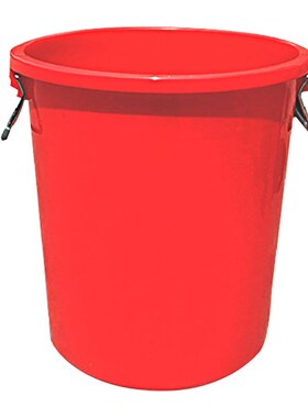 万尊加厚塑料水桶红色带盖160L工业储水圆桶带盖大桶化工胶桶厨房