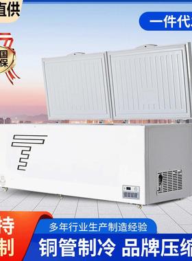 大容量商用卧式冰柜冷藏冷冻速冻双温卧式冰箱肉食冷冻柜三级能效