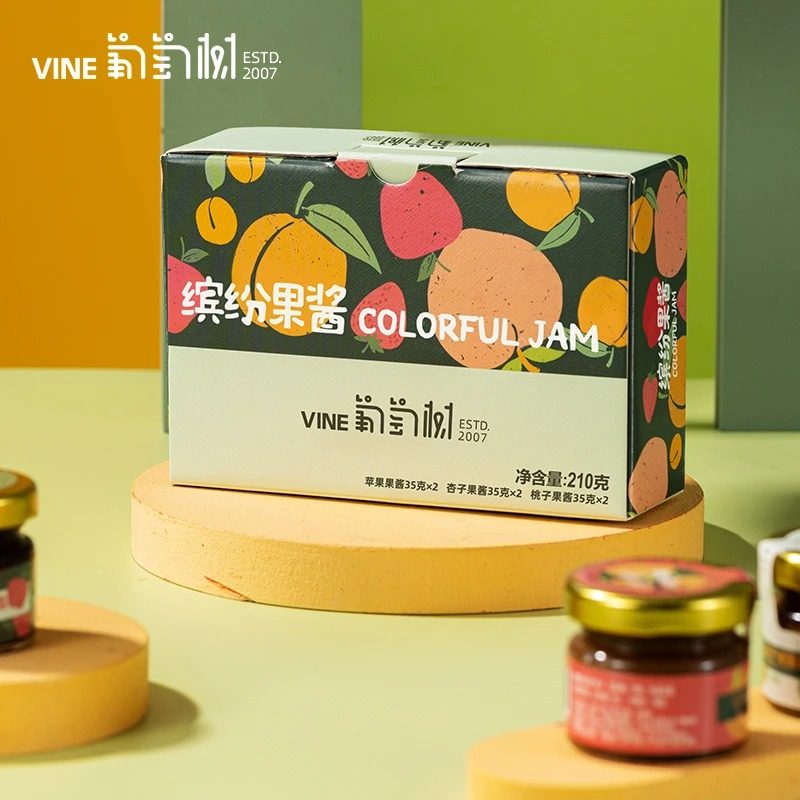 GRAPEVINE/葡萄树缤纷果酱桃子杏子苹果各两瓶 共210g*1盒/2盒,咖啡/麦片/冲饮,蜂蜜果味茶,淘宝优惠券,粉丝福利购,淘宝优惠卷