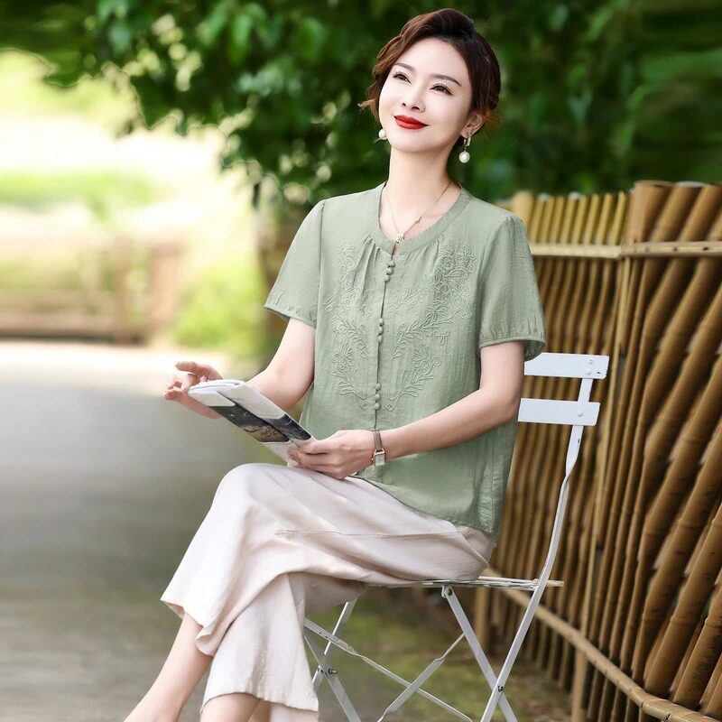 2026新款妈妈大码短袖套装