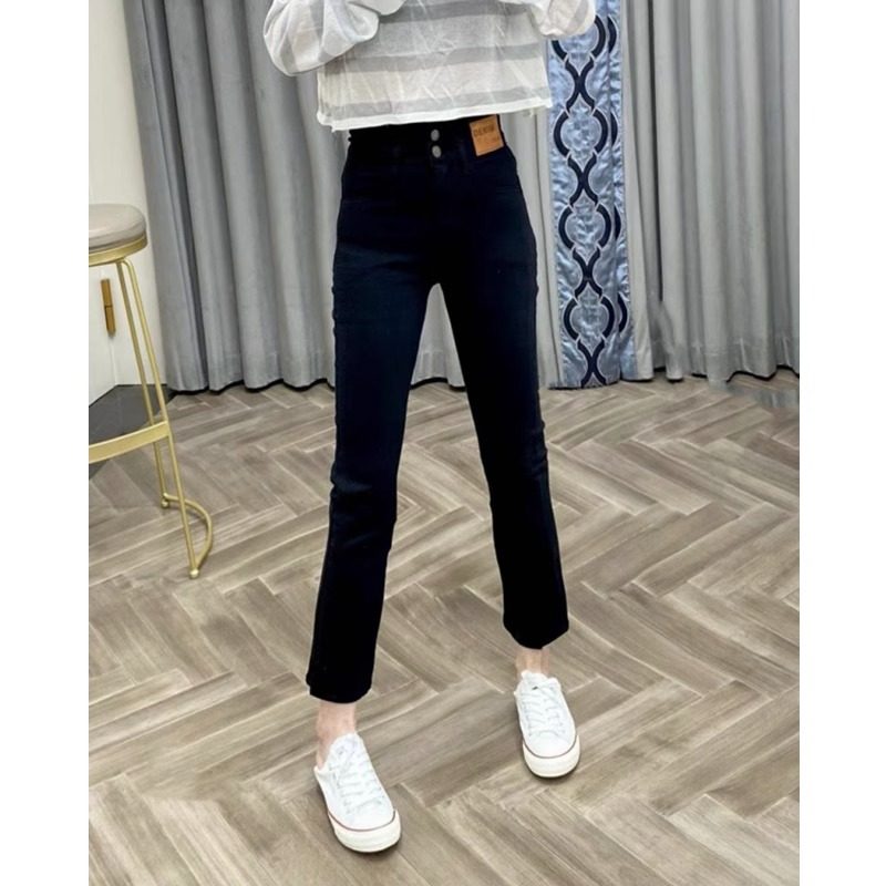 秋季新款大尺码女装高腰显瘦开叉直筒牛仔裤胖mm梨型身材烟管九分,女装/女士精品,大码裤装,淘宝优惠券,粉丝福利购,淘宝优惠卷