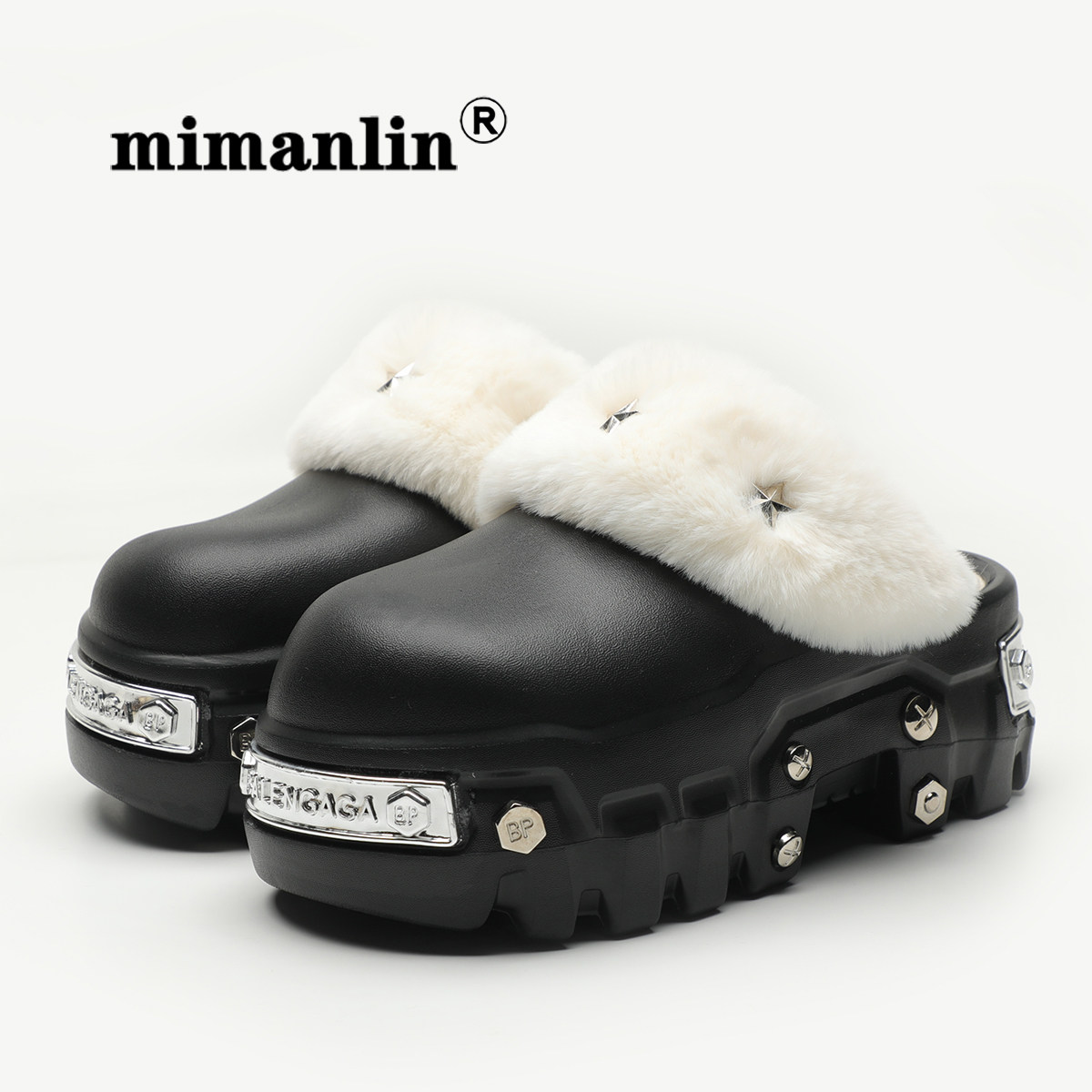 增高加绒半拖鞋女秋冬季外穿防滑时尚网红室内居家懒人包头棉拖鞋,女鞋,棉鞋,淘宝优惠券,粉丝福利购,淘宝优惠卷