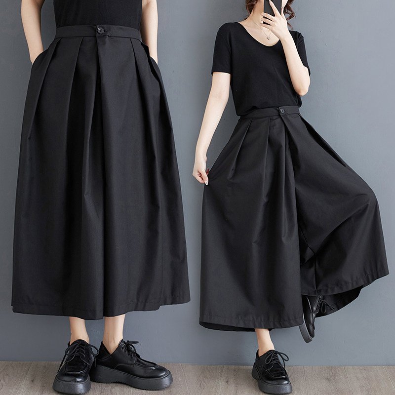 2024夏季新款暗黑系七分裙裤高腰显瘦不规则小众日系宽松阔腿裤女,女装/女士精品,休闲裤,淘宝优惠券,粉丝福利购,淘宝优惠卷