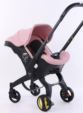 多功能婴儿手推车高景观四合一提篮推车安全座椅双向轻便折叠