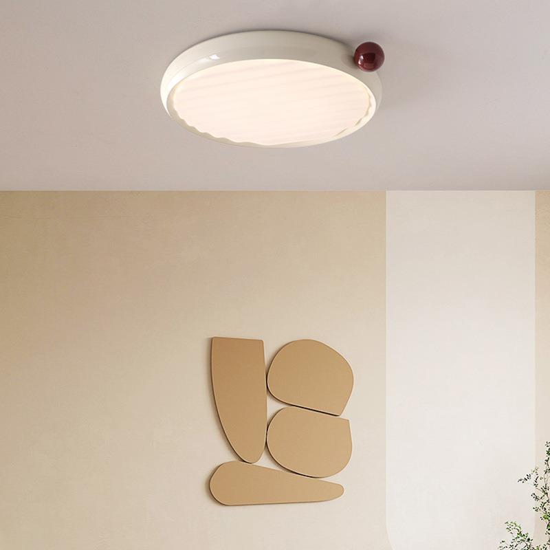 越冠薯片奶油风主卧室吸顶灯小奶豆护眼全光谱新北欧现代简约灯具