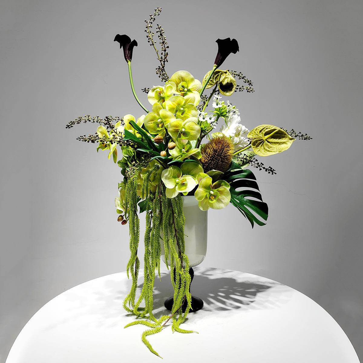 高级感仿真花艺摆件北欧轻奢软装绿植搭配假花摆设样板间高端花卉