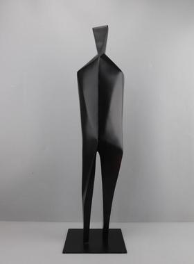 北欧创意黑色立体人物雕塑树脂摆件客厅电视柜样板房软装家居饰品