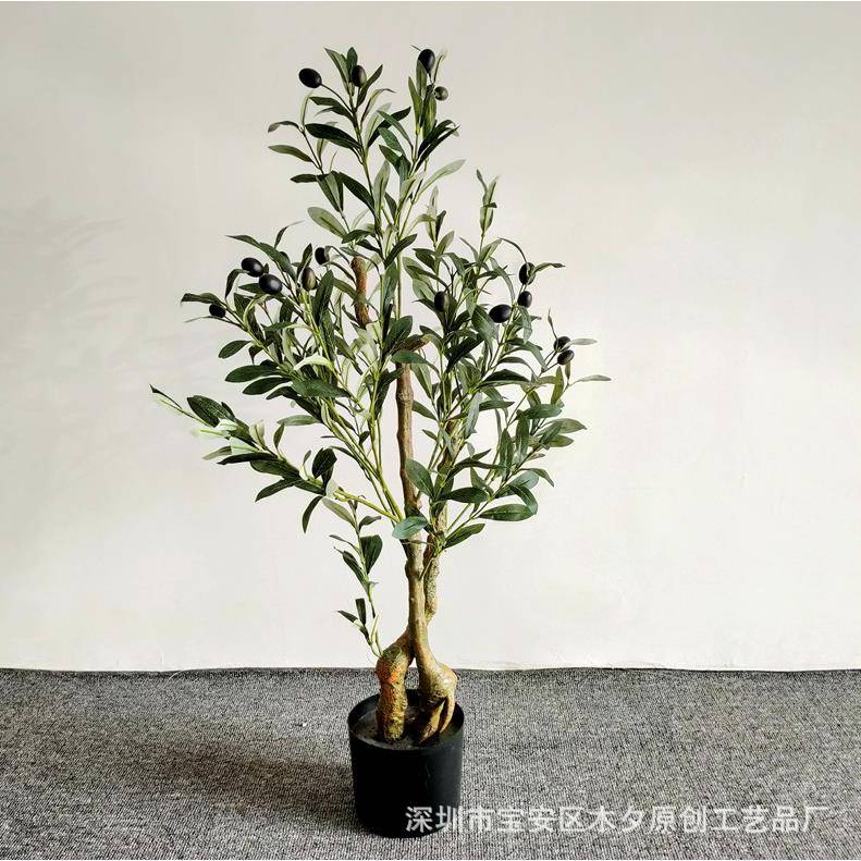 仿真橄榄树盆栽仿真绿植盆栽北欧风格创意摆件造型盆栽树