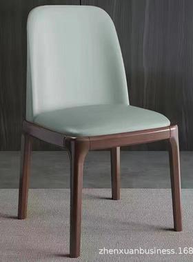 实木餐椅家用轻奢餐桌椅子简约现代北欧餐厅软包凳子餐桌椅靠背椅