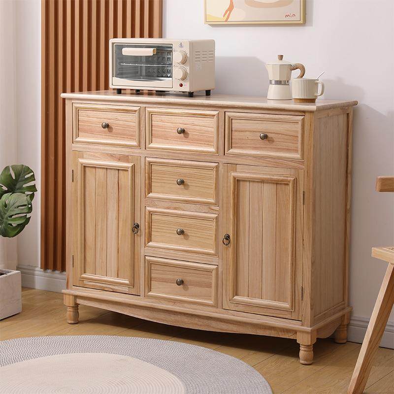 A9L斗柜餐边柜实木美式收纳储物柜客厅靠墙一体小柜子卧室置物床