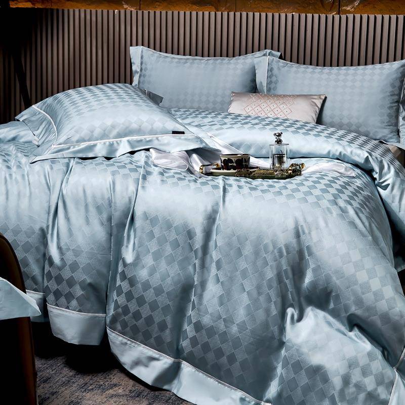 2024新款100支贡缎60s双股长绒棉提花纯棉全棉四件套轻奢