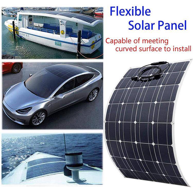 户外快速充电100W单晶太阳能板柔性太阳能板电池板光伏板组件