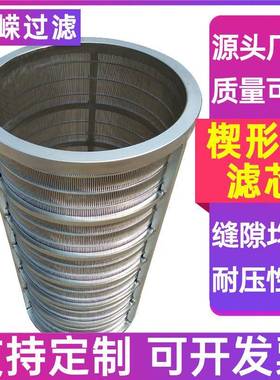 楔形网滤筒干湿分离滤网固液分离滤筒不锈钢楔形网滤芯反卷筛筒