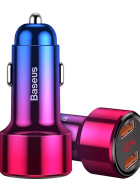 倍思45WPD闪充车充红色款汽车点烟器一拖二USB超级快充车充红色款