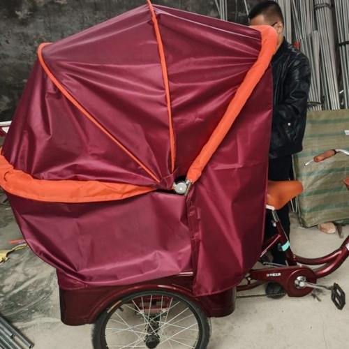 人力三轮车车篷老年代步车篷脚蹬三轮车篷户外防雨篷折叠的车篷