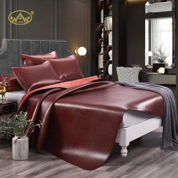 牛皮席1.8米头层水牛皮凉席真皮席子老人牛皮软席硬席1.5三件套夏