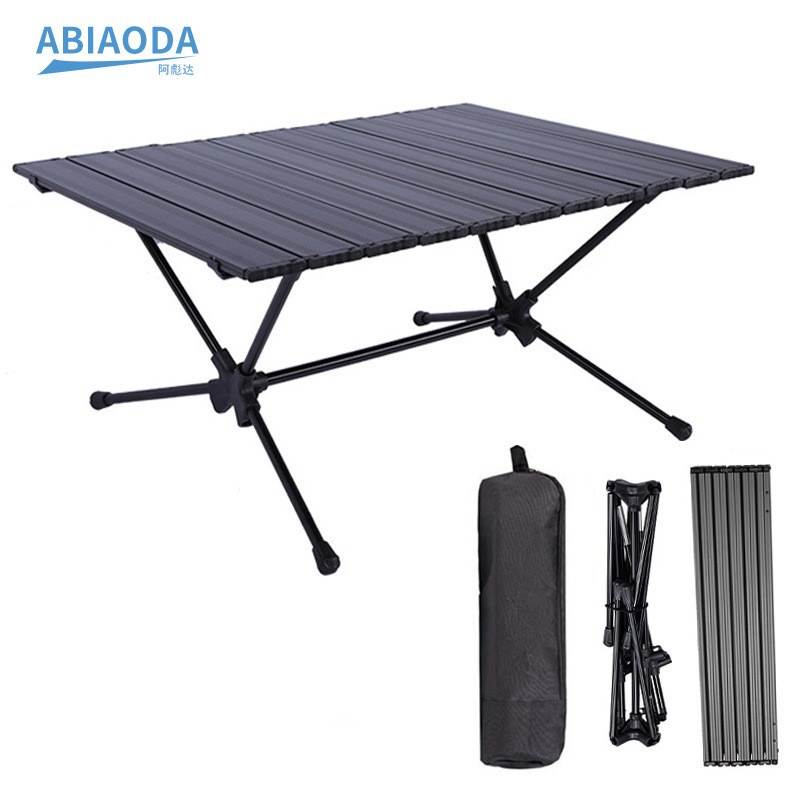户外可折叠野g营烧烤桌便携轻巧易拆卸收纳多用野餐桌铝合金材质