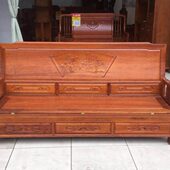 红木多功能沙发菠萝格沙发床实木拉床收缩中式 多用二用沙发床