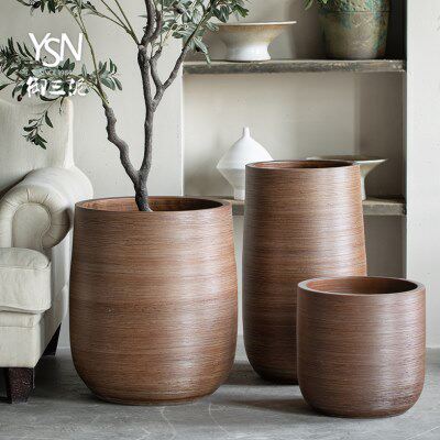 御三泥客厅别墅庭院大口径北欧花盆现代陶瓷落地花瓶绿植种植盆