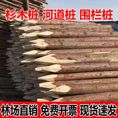 木桩打桩立柱户外河道工程测量定点围栏园林绿化树木支撑杆杉木桩
